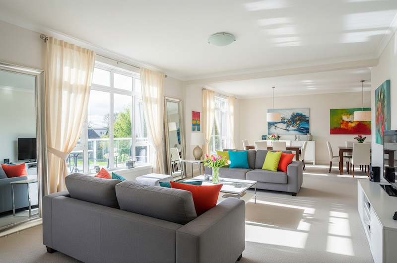 Room with a lot of natural sunlight